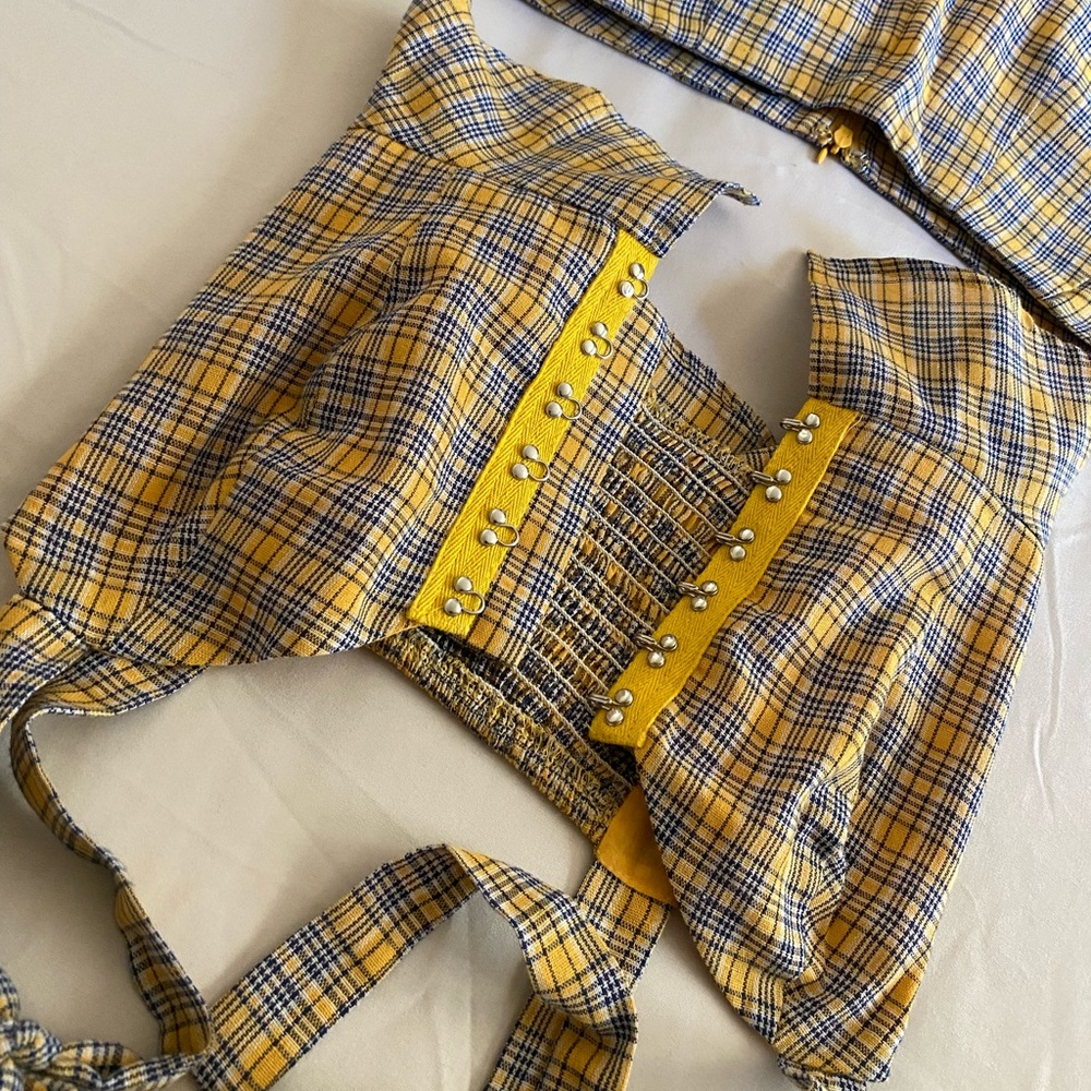 Worn once plaid two piece set